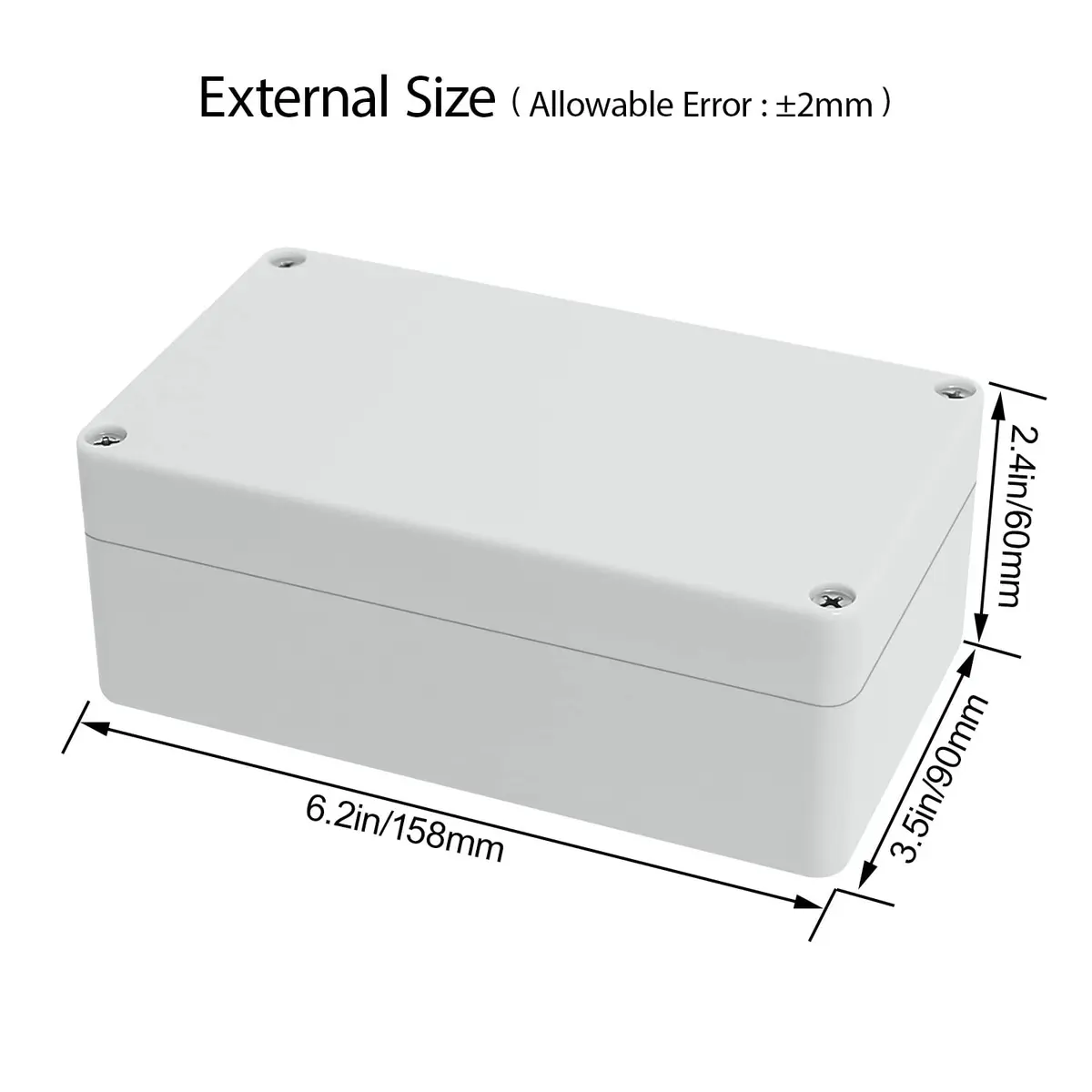 HoHaing Waterproof Plastic Junction Box IP65 6.2" x 3.5" x 2.4" | Weatherproof Electrical Enclosure - view 2