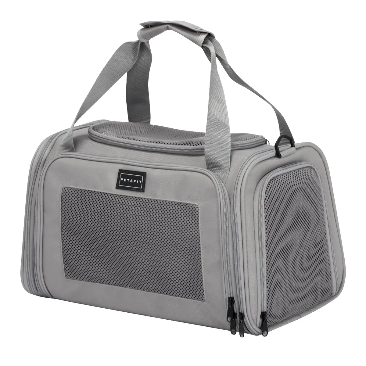 Petsfit Cat Carrier Grey 17.5"L x 10.5"W x 10.5"H | Airline Approved with Extendable Mat - main product image