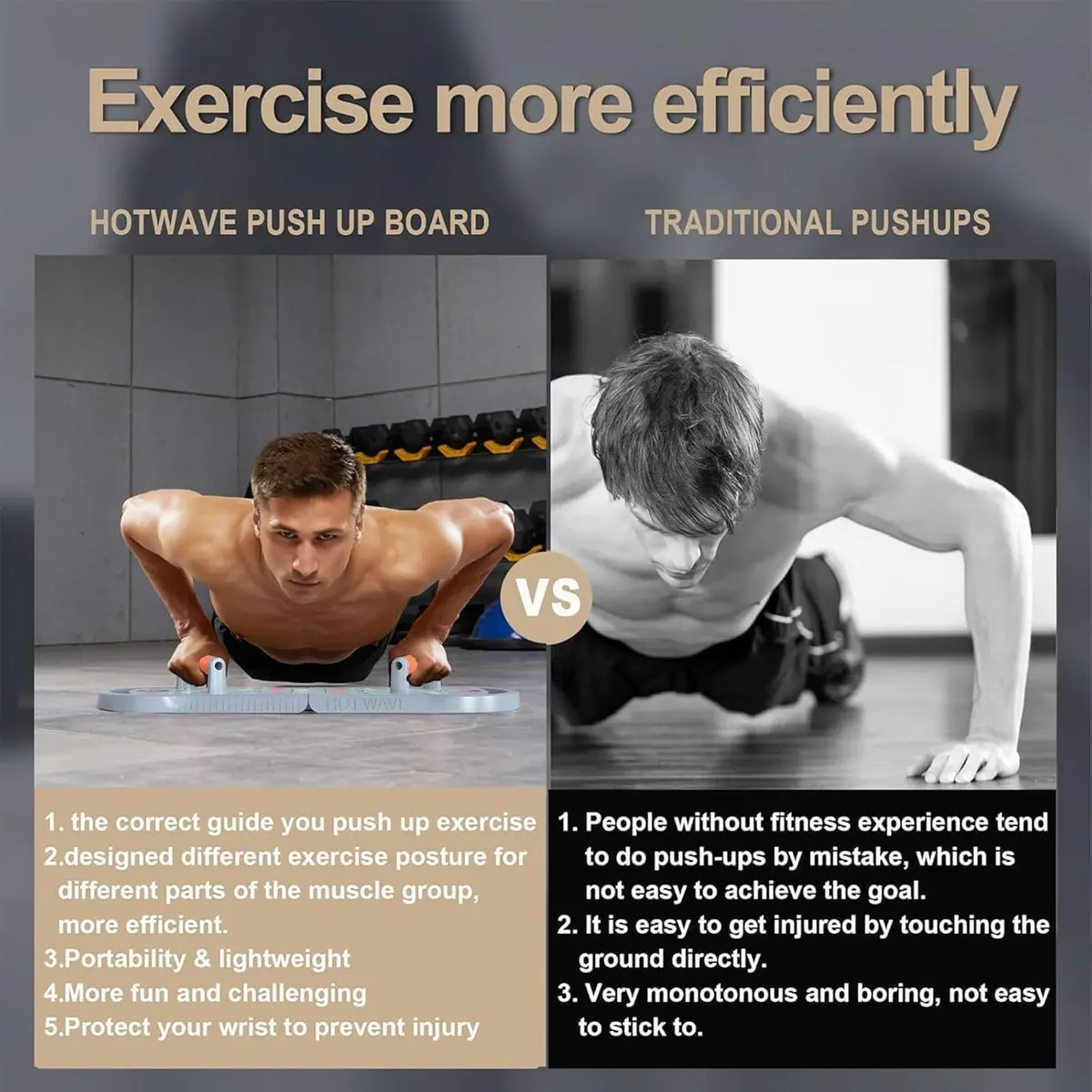 HOTWAVE Push Up Board, Foldable Portable 20 in 1 Home Workout Equipment - view 2