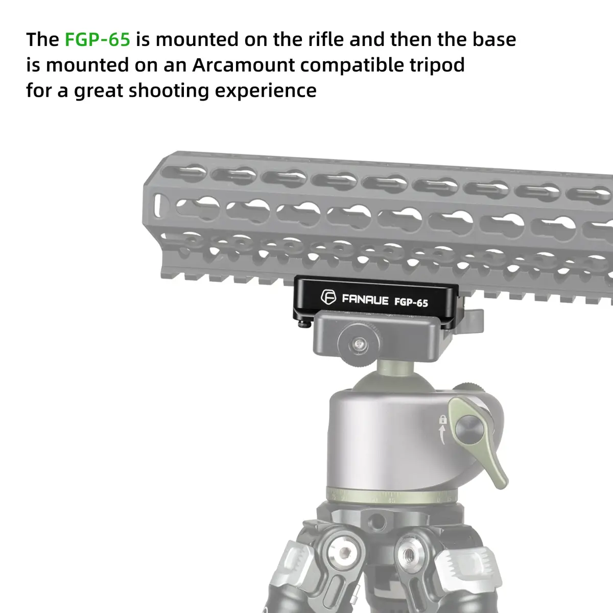 FANAUE FGP-65 Picatinny Arca-Swiss Compatible Rail Plate 6061 Aluminum | Anti-Slip Mount for Tripods (70-120 chars) - view 7