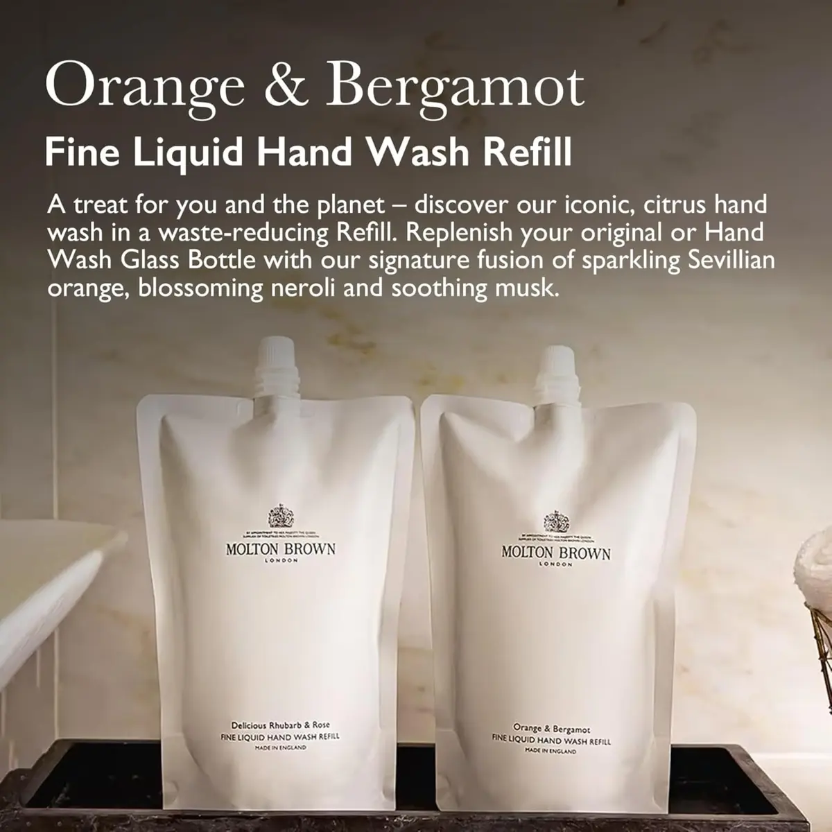 Molton Brown Orange & Bergamot Liquid Hand Wash Refill 13.5 fl. oz. | Citrus & Musk Scent, Vegan & Cruelty-Free - view 2