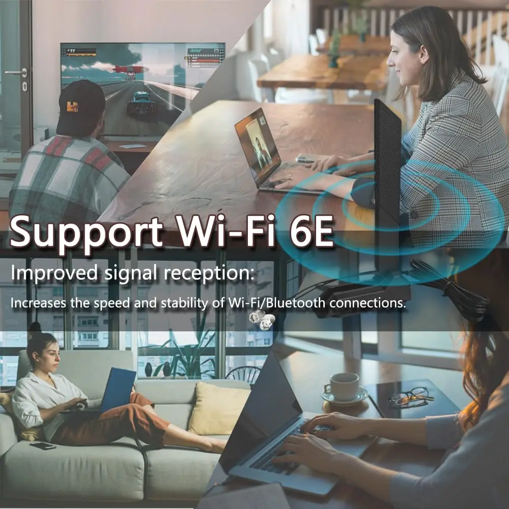 Zahara WiFi 6E Tri-Band Antenna for ASUS & Motherboards | 360° Omni-Directional Coverage (70-120 chars) - view 8