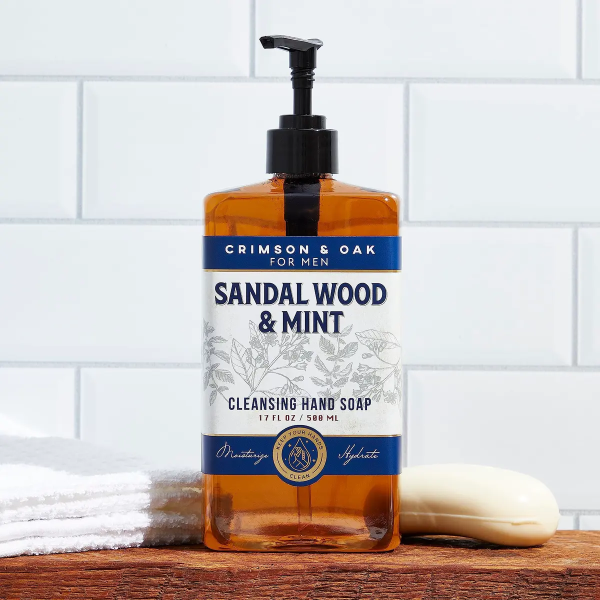 Body Prescriptions Crimson & Oak Deep Cleansing Hand Soap with Pump Dispenser 17 Fl Oz Pack of 2 | Sandalwood & Mint - view 2