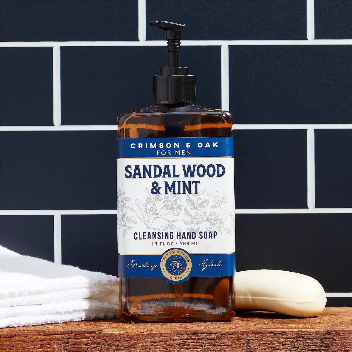 Body Prescriptions Crimson & Oak Deep Cleansing Hand Soap with Pump Dispenser 17 Fl Oz Pack of 2 | Sandalwood & Mint - view 3