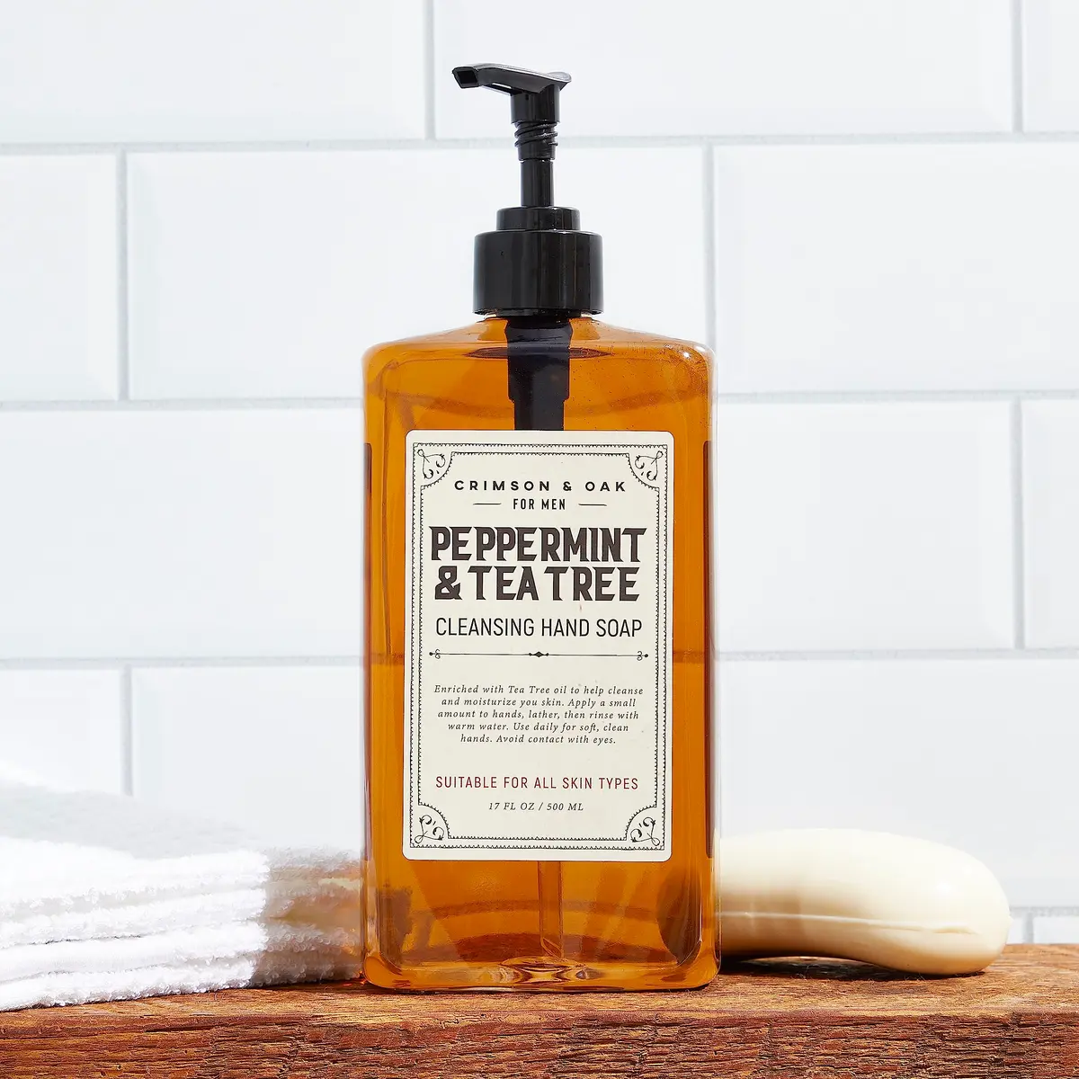 Body Prescriptions Crimson & Oak Deep Cleansing Hand Soap 17 Fl Oz | Peppermint & Tea Tree Moisturizing - view 2
