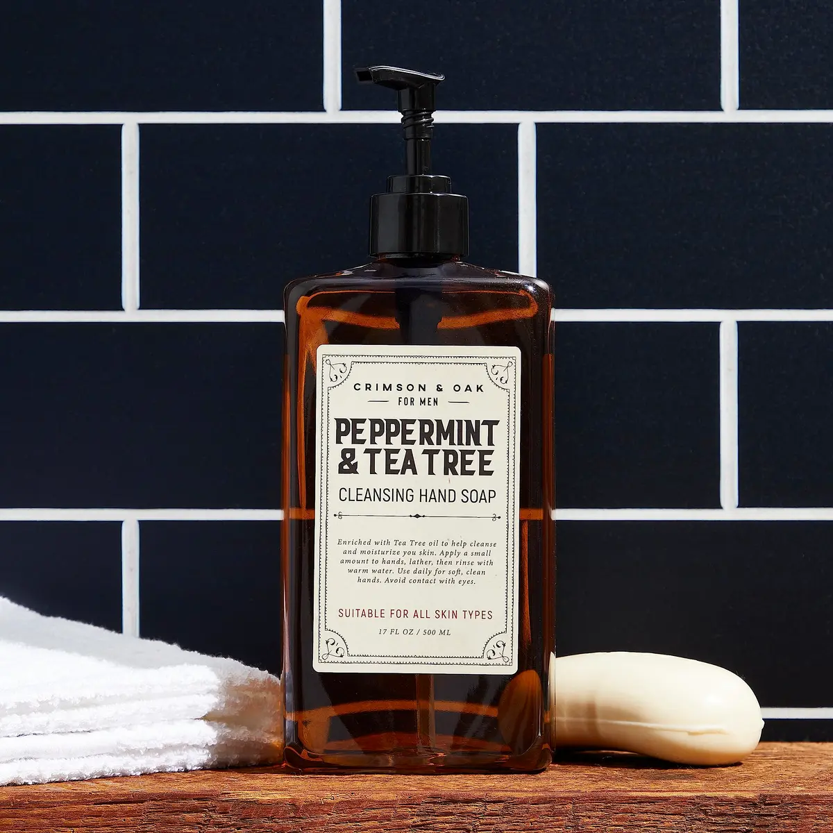 Body Prescriptions Crimson & Oak Deep Cleansing Hand Soap 17 Fl Oz | Peppermint & Tea Tree Moisturizing - view 3