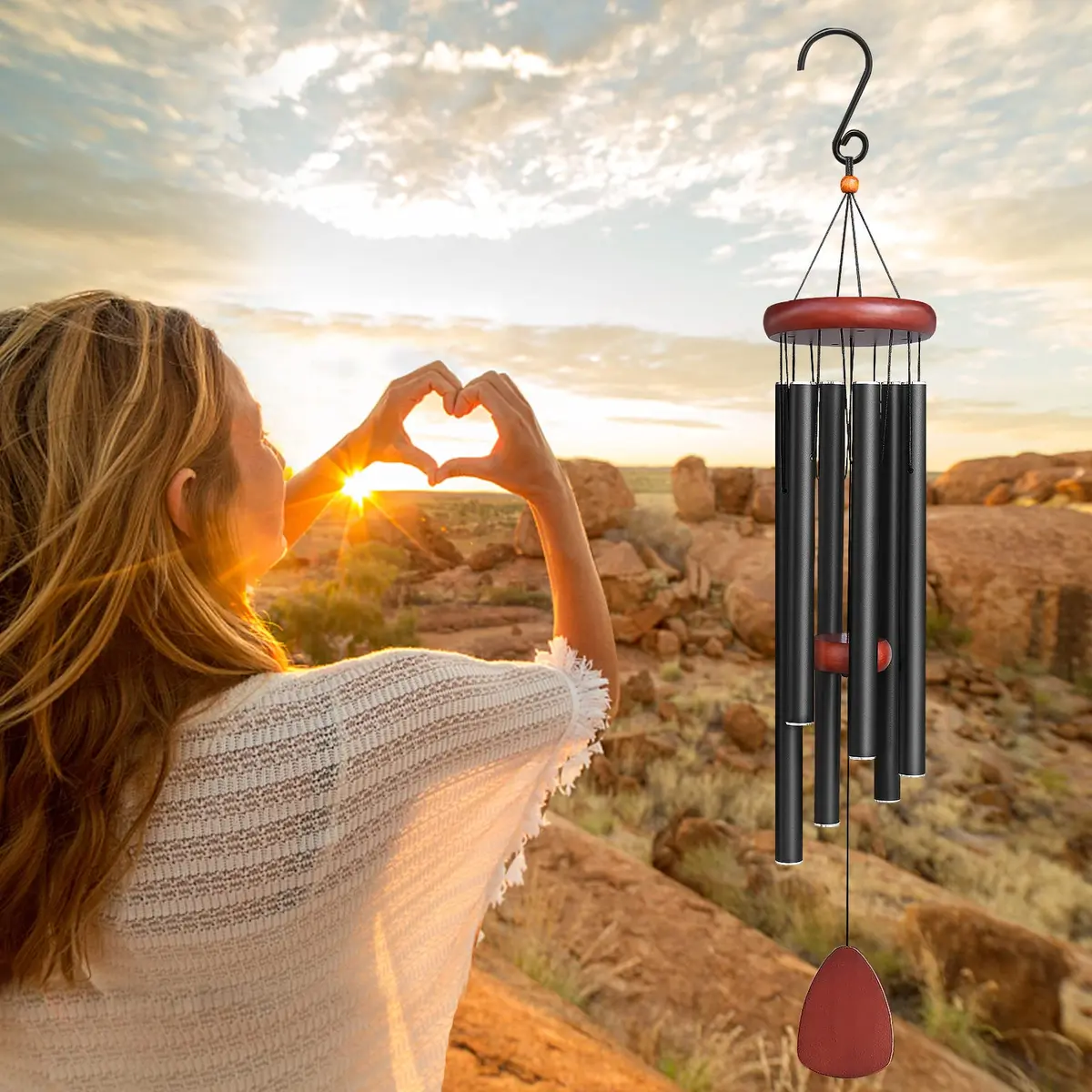 WENANA Large Aluminium Wind Chimes 91.44cm (36 in) | Soothing Melodic Outdoor Garden Decor - view 5