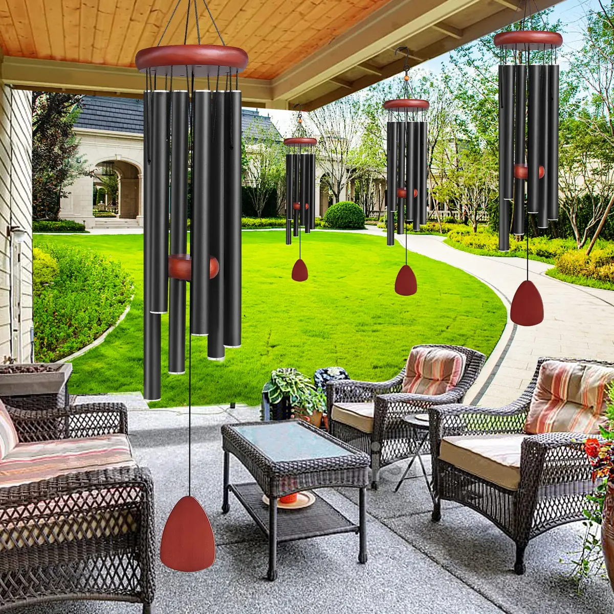 WENANA Large Aluminium Wind Chimes 91.44cm (36 in) | Soothing Melodic Outdoor Garden Decor - view 3