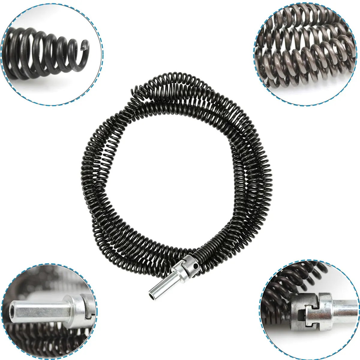 AZH Heavy-Duty Drain Auger Snake Cable with Drill Adapter 2m (6.5ft) | Professional Plumbing Clog Remover - view 5