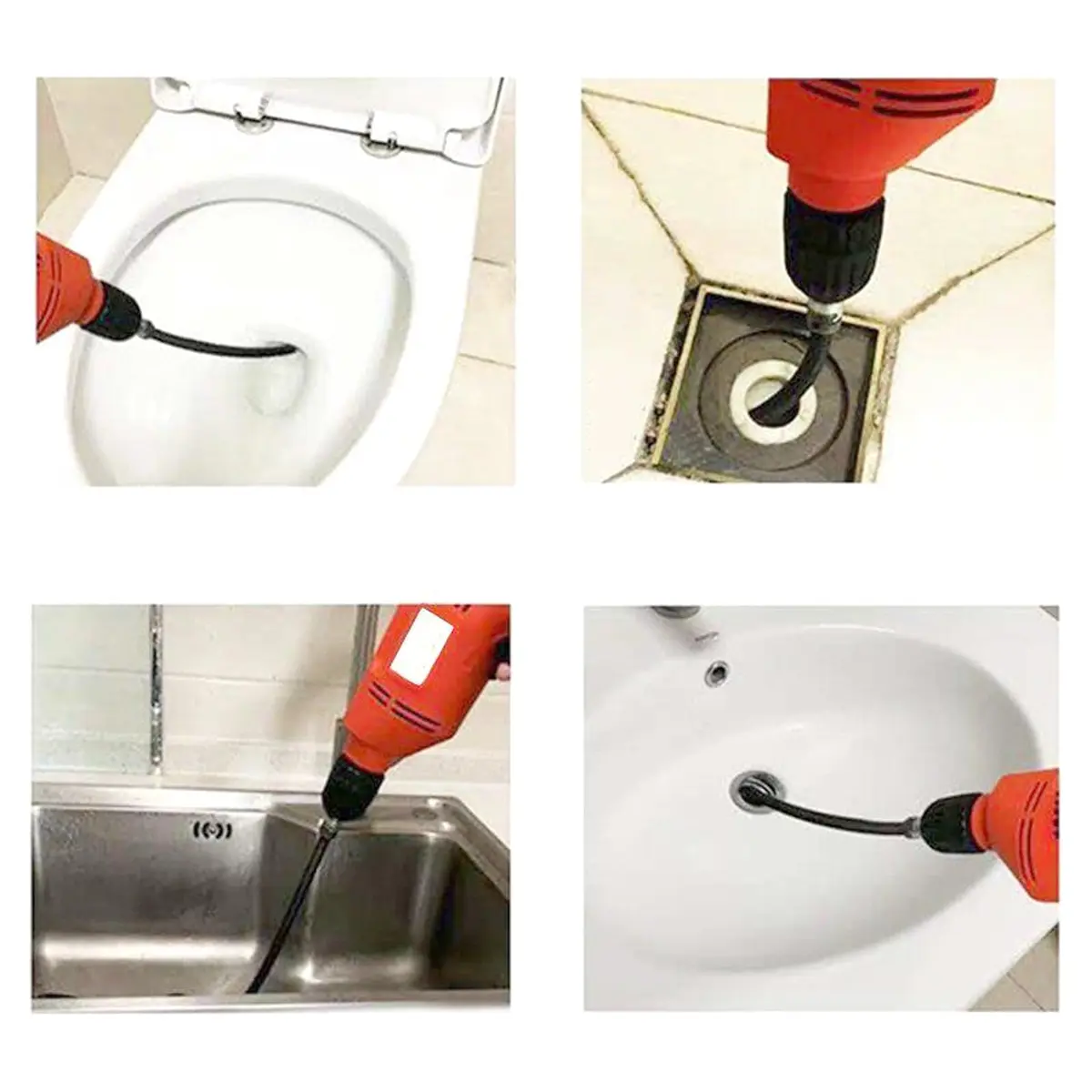 AZH Heavy-Duty Drain Auger Snake Cable with Drill Adapter 2m (6.5ft) | Professional Plumbing Clog Remover - view 9