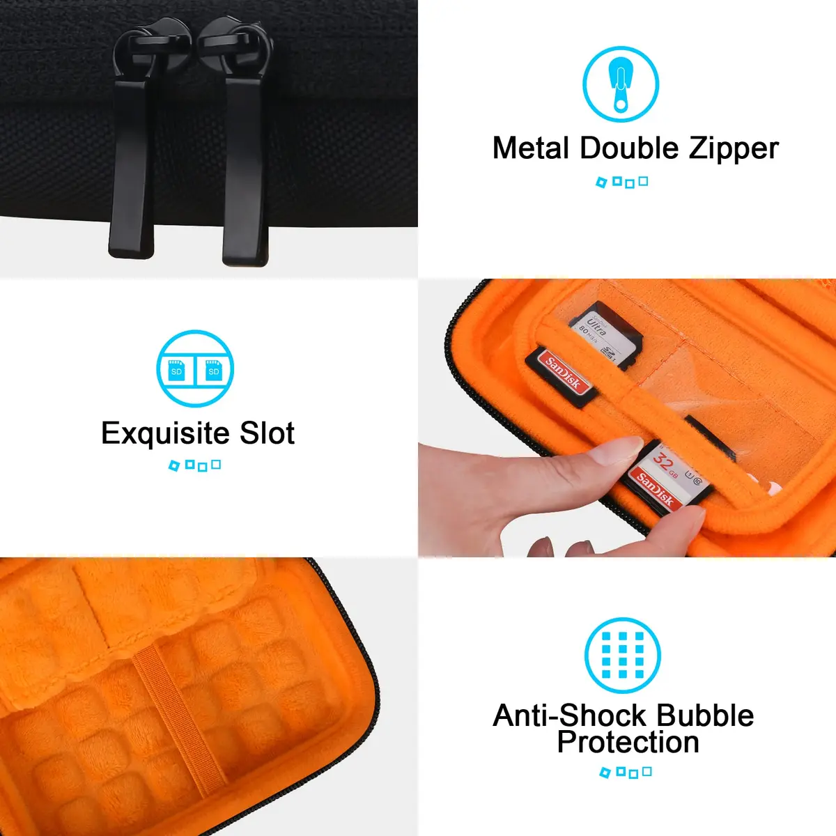Lacdo Hard Carrying Case for SanDisk Portable SSD 500GB 1TB 2TB 4TB 8TB | Shockproof EVA Storage Bag - view 3