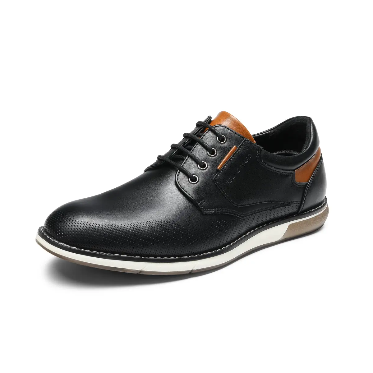 Bruno Marc Men's Dress Oxfords Casual Derby Sneakers, Black, 13 | Breathable Faux Leather & Cushioned Insole - main product image