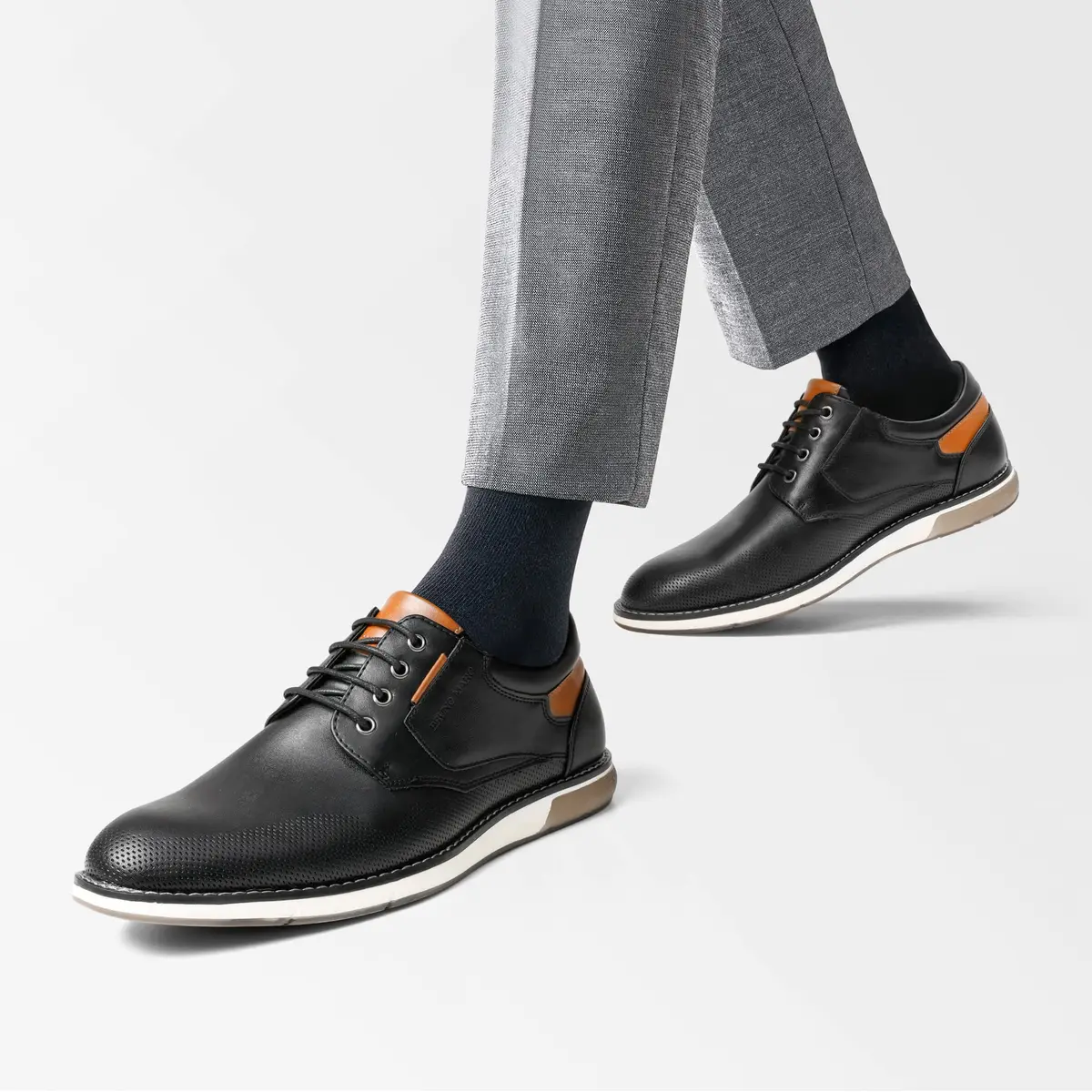 Bruno Marc Men's Dress Oxfords Casual Derby Sneakers, Black, 13 | Breathable Faux Leather & Cushioned Insole - view 10