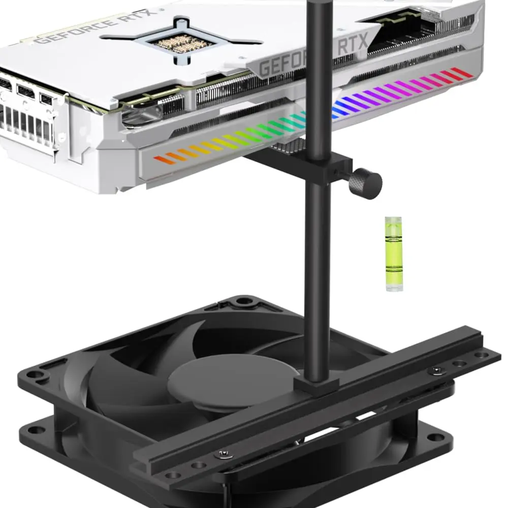 JOYJOM GPU Support Bracket Aluminum 136mm | Adjustable Anti Sag Video Card Stand - main product image