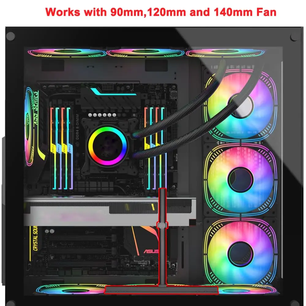 JOYJOM GPU Support Bracket Aluminum 136mm | Adjustable Anti Sag Video Card Stand - view 3