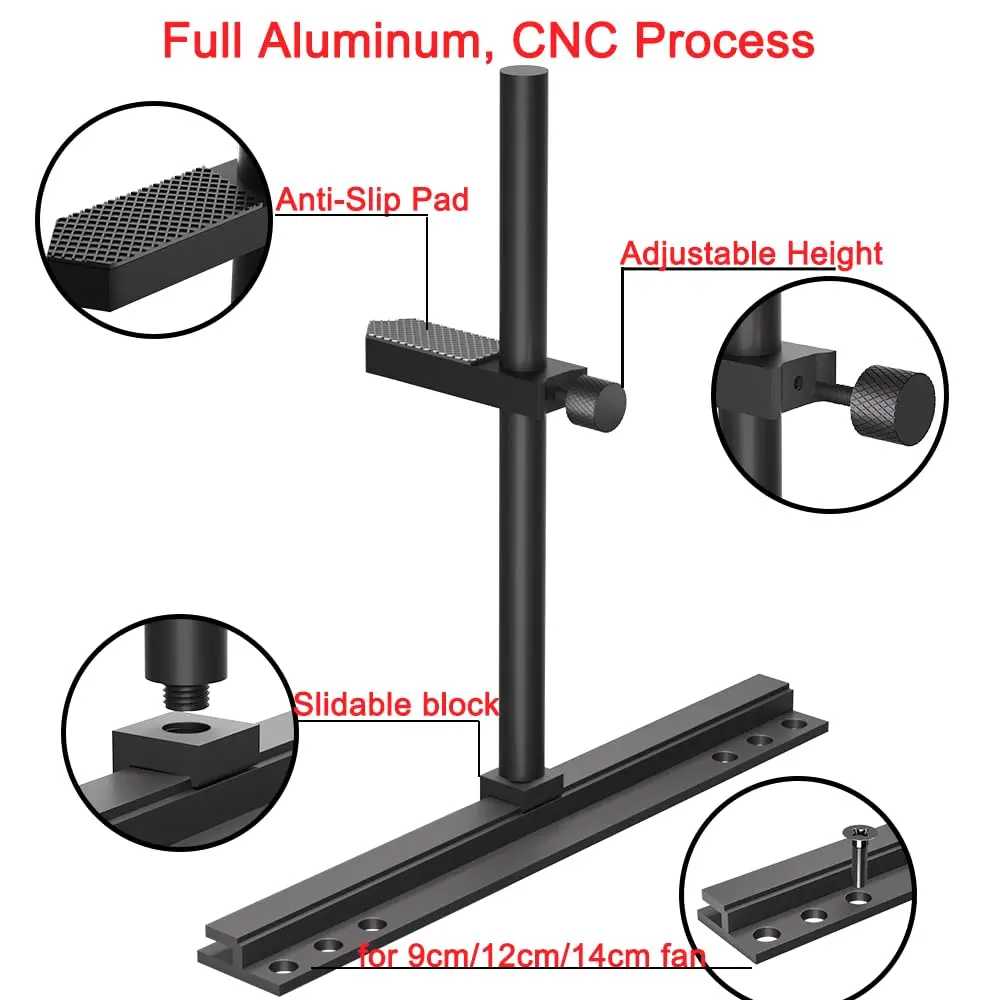 JOYJOM GPU Support Bracket Aluminum 136mm | Adjustable Anti Sag Video Card Stand - view 4