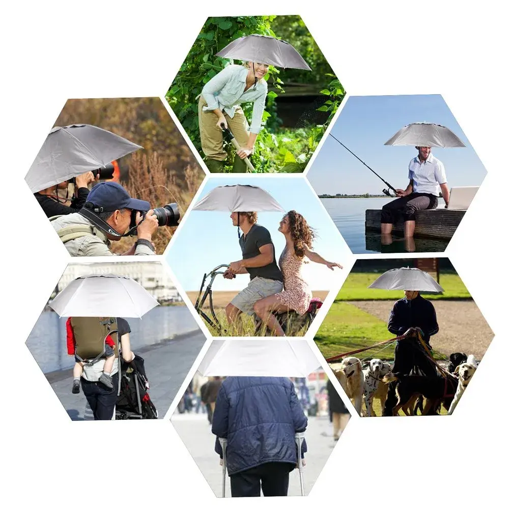 Luwint 36 Inch Umbrella Hat (2-Pack) | Hands-Free Sun & Rain Protection for Adults - view 4