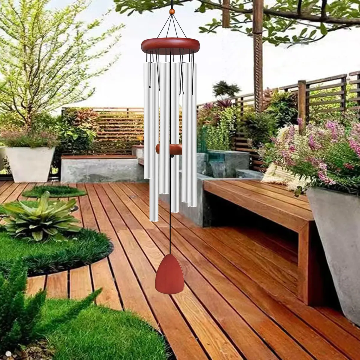 WENANA Large Aluminium Wind Chimes 91.44cm (36") | Soothing Melodic Outdoor Garden Decor - view 7