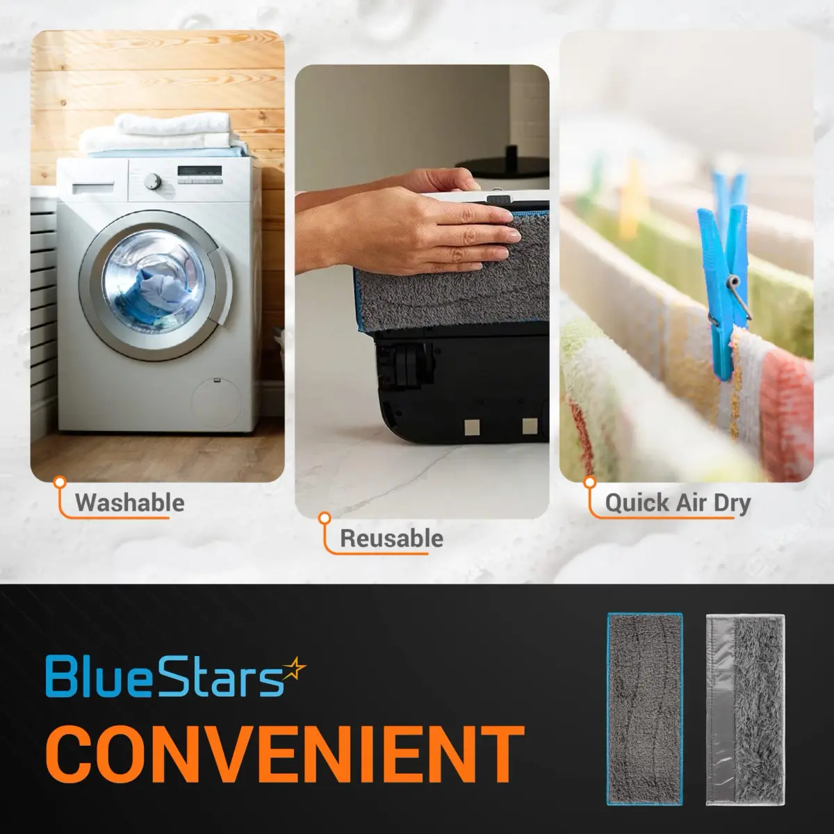 BlueStars 8 Pack m6 Microfiber Wet & Dry Mopping Pads | Compatible with iRobot Braava Jet M6 - view 5