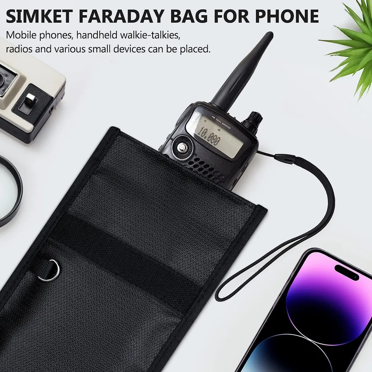 Simket 2 Pack Faraday Bags | Fireproof Waterproof Signal Blocker for Cell Phone & Keys - view 7