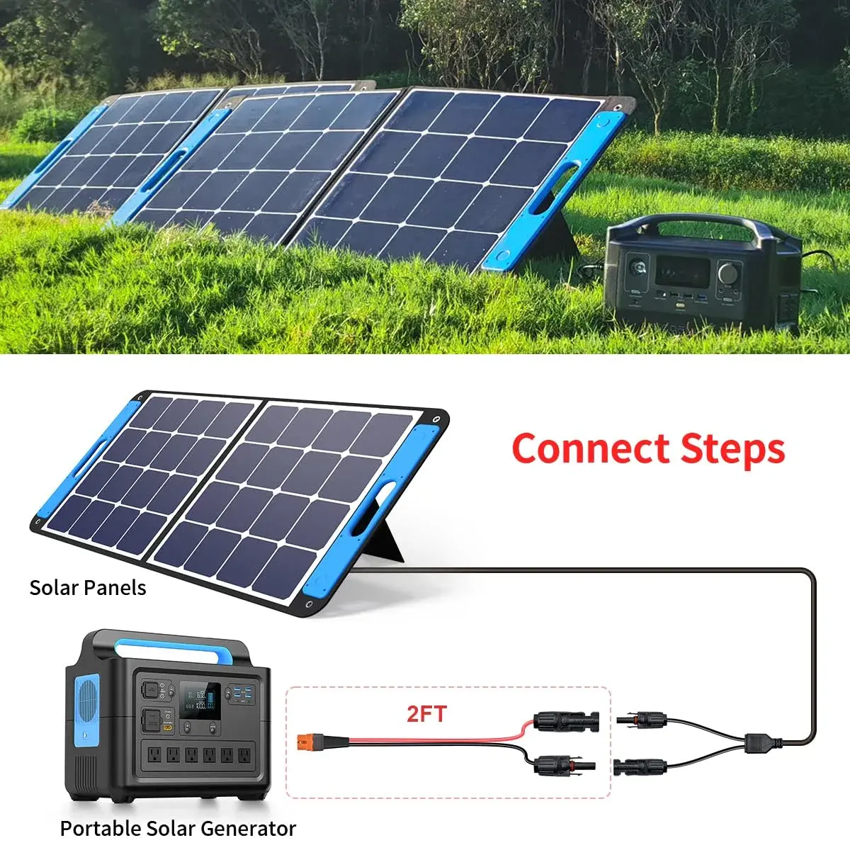 ELFCULB 12AWG Solar to XT60i Cable 0.61m (2FT) | Connects Solar Panels to Portable Power Stations - view 6