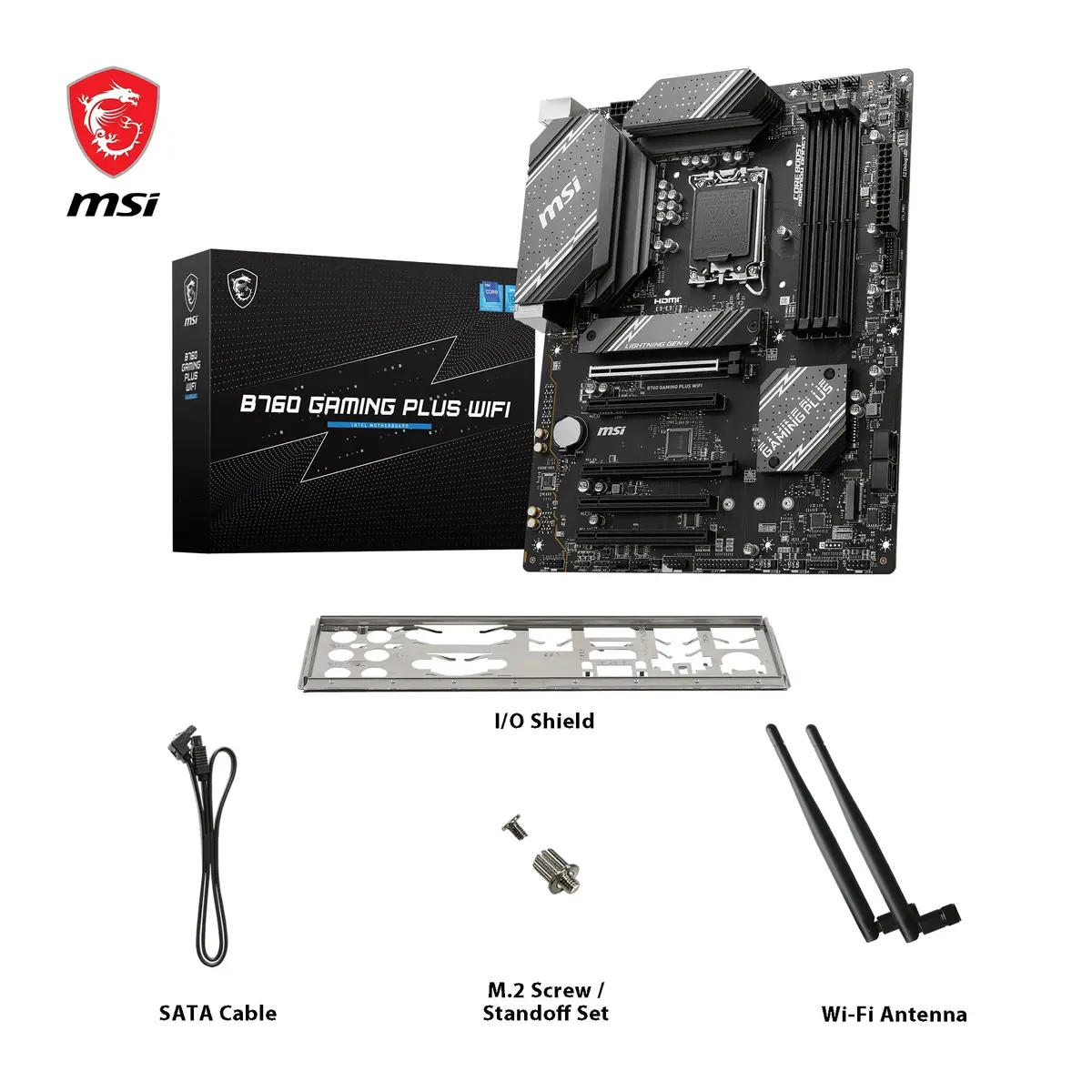 MSI B760 Gaming Plus WiFi Motherboard Intel B760 LGA 1700 ATX | DDR5 6800+MHz/OC, PCIe 4.0 x16, Wi-Fi 6E - view 7