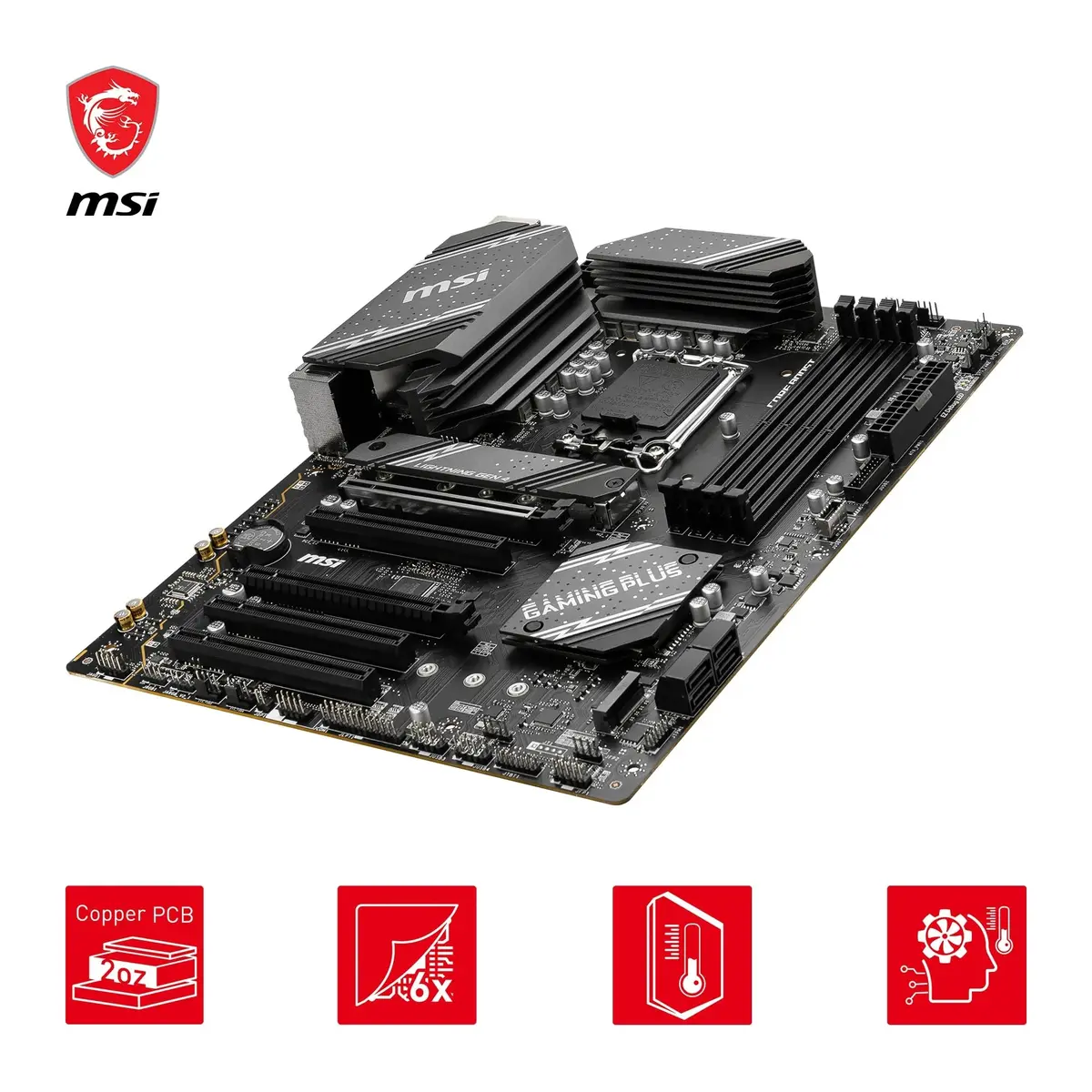 MSI B760 Gaming Plus WiFi Motherboard Intel B760 LGA 1700 ATX | DDR5 6800+MHz/OC, PCIe 4.0 x16, Wi-Fi 6E - view 4