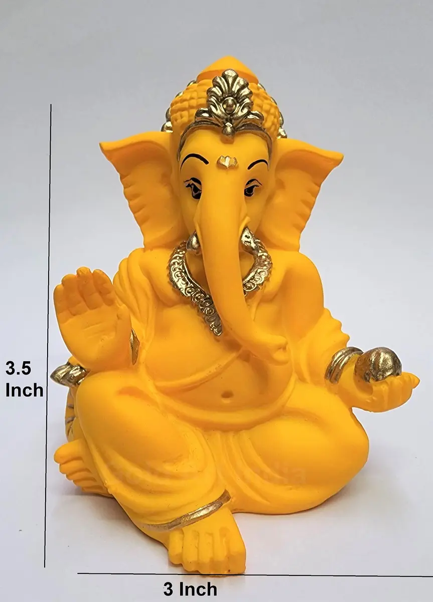 Gold Art India Terracotta Mango Gaddi Ganesha Figurine 8 cm (3.5 in) | Authentic Indian Home Decor Accent - view 4
