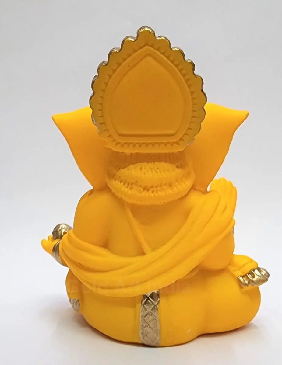 Gold Art India Terracotta Mango Gaddi Ganesha Figurine 8 cm (3.5 in) | Authentic Indian Home Decor Accent - view 3