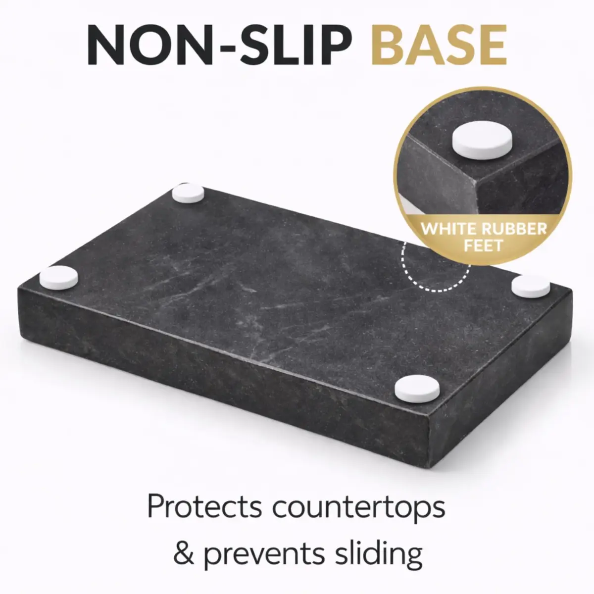 KC KULLICRAFT Natural Marble Tray Black 25cm (10") x 15cm (6") | Elegant Vanity Organizer for Indian Homes - view 5