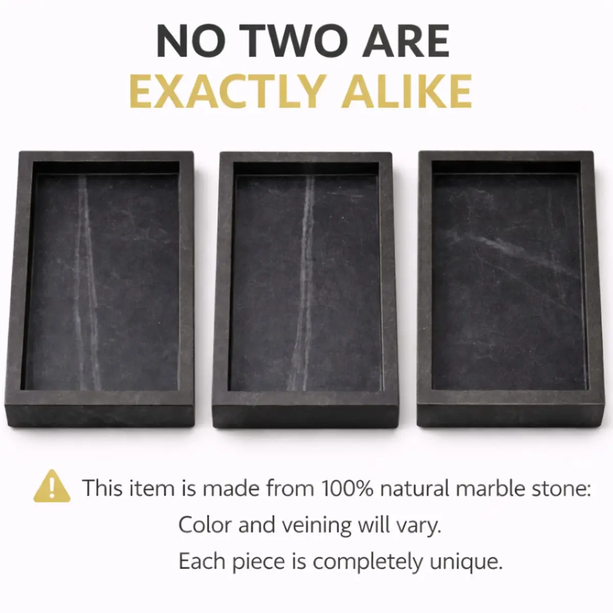 KC KULLICRAFT Natural Marble Tray Black 25cm (10") x 15cm (6") | Elegant Vanity Organizer for Indian Homes - view 6