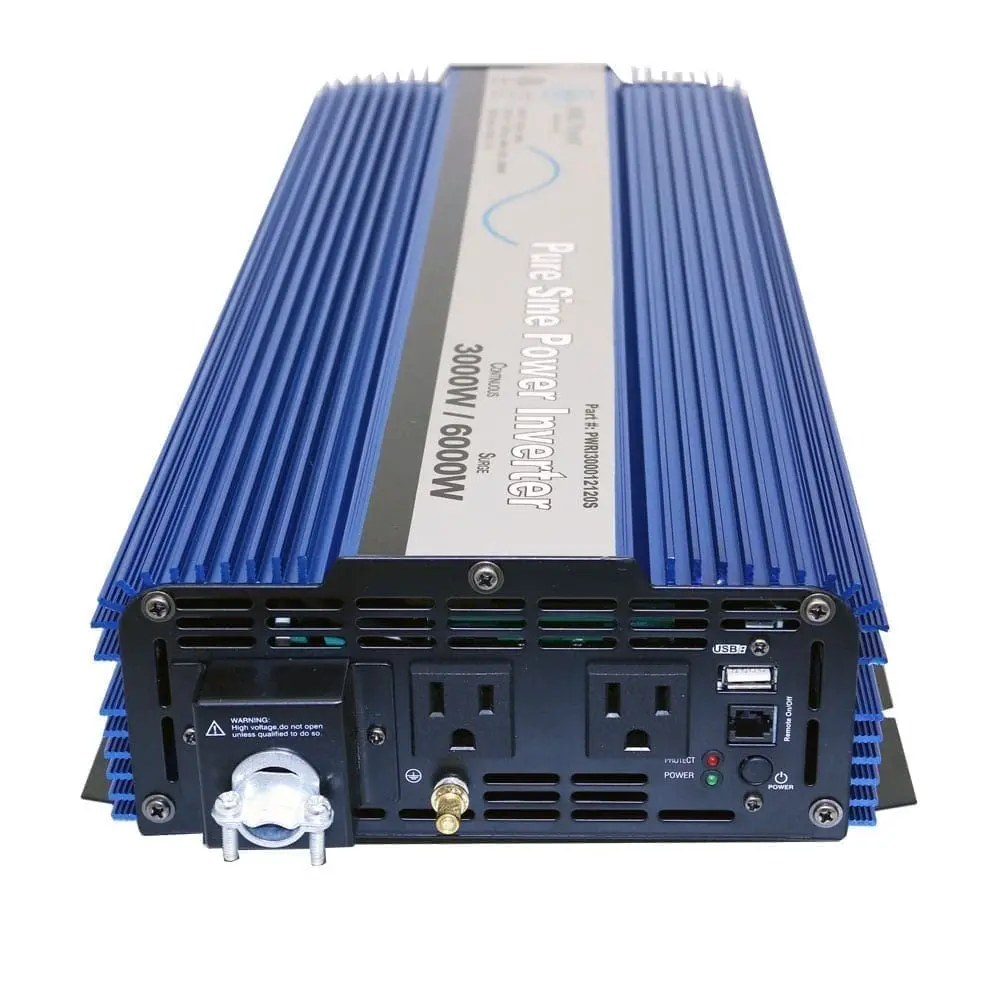 AIMS Power 3000W 12V Pure Sine Inverter Kit with Remote | 6000W Surge, UL Listed, Compact & Lightweight - view 2