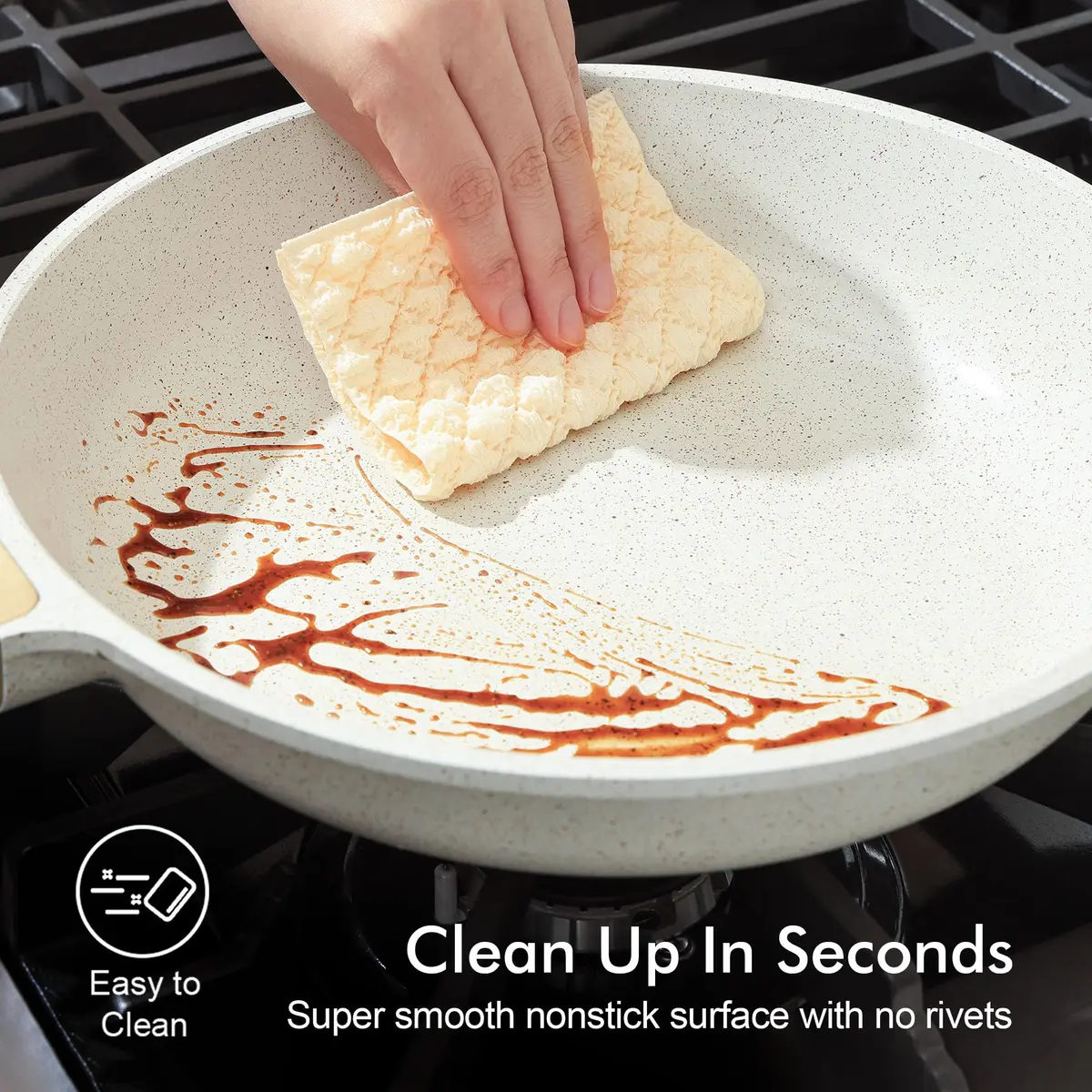 SENSARTE 8 Inch (20.32 cm) Ceramic Nonstick Frying Pan Skillet | Healthy Non-Toxic Chef Pan for Omelets & Eggs - view 5