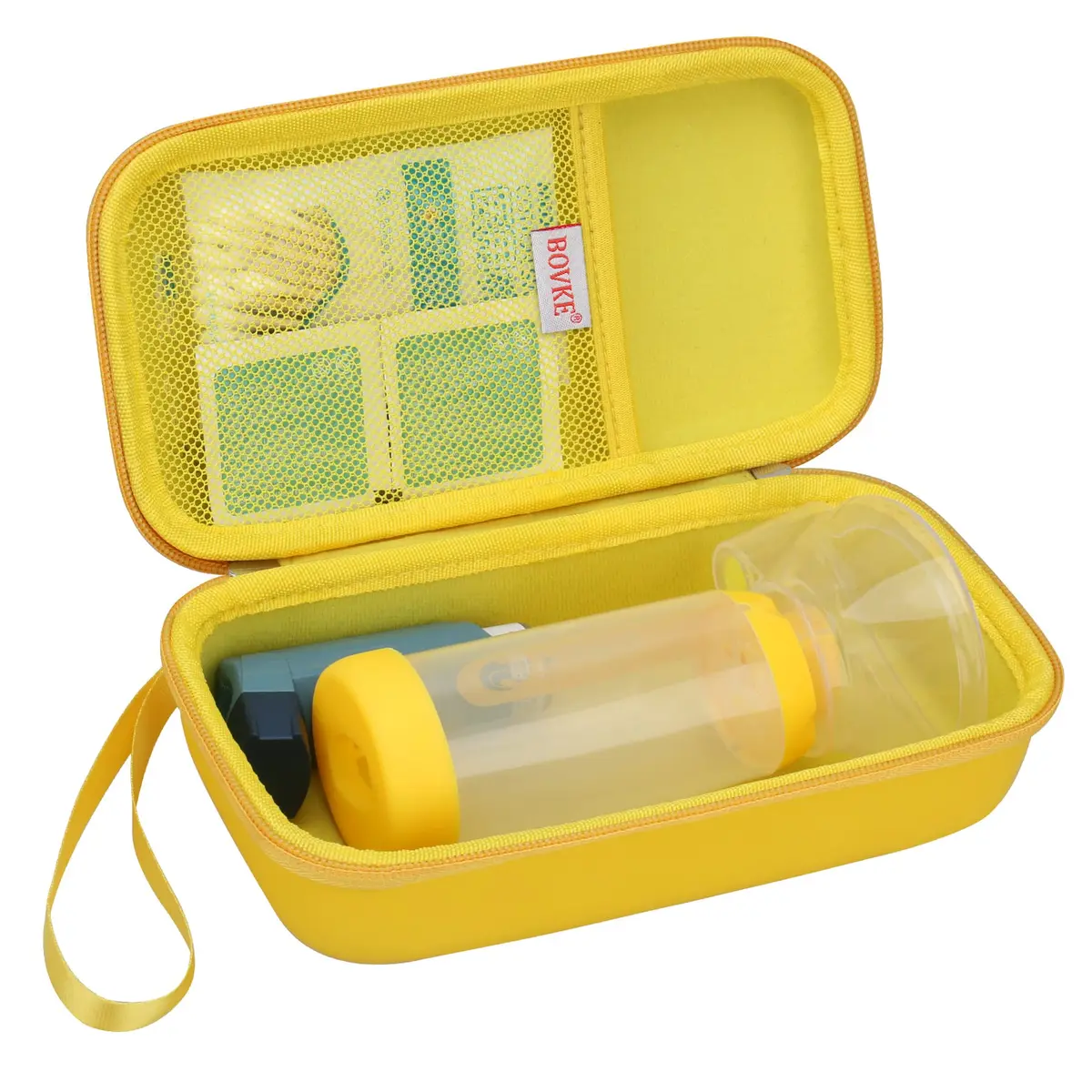 BOVKE Hard Travel Case for Asthma Inhaler, Inhaler Spacer, Masks, Accessories | Durable EVA, Portable & Secure (2400.7cc) - main product image