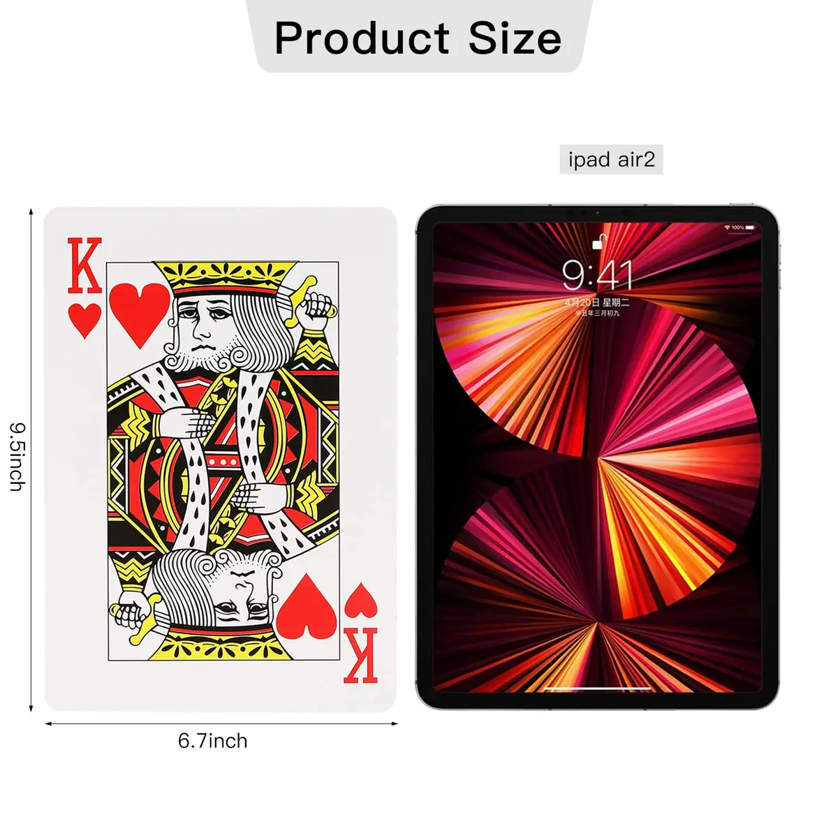 SeptCity Jumbo Playing Cards 9.5X6.7 Inches | Oversized Fun & Decoration (100 words) - view 5