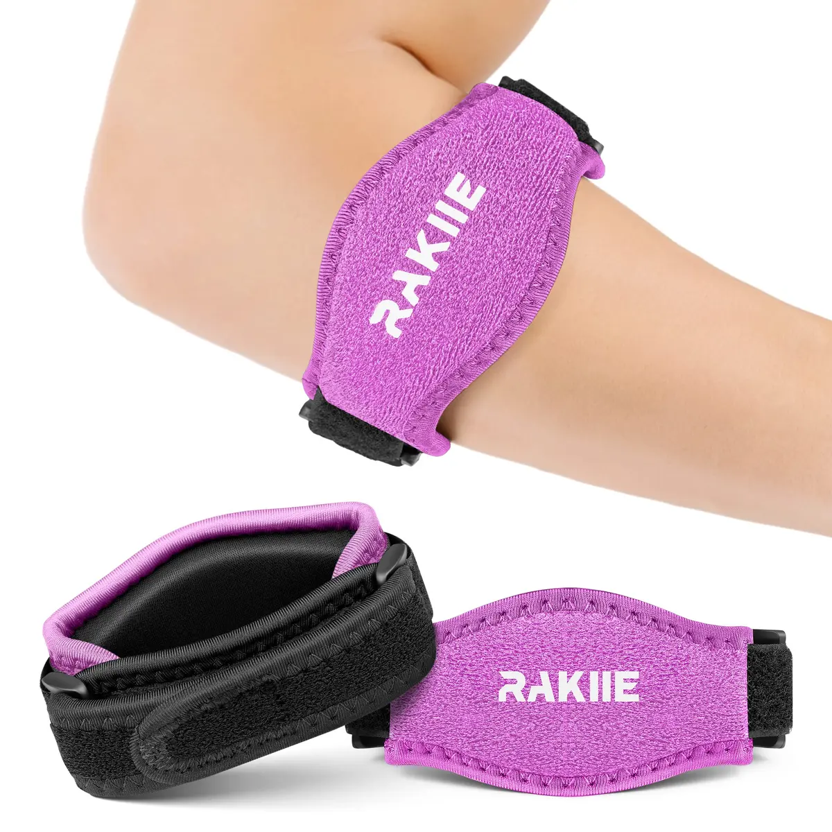 Rakiie 2 Pack Tennis Elbow Brace with Adjustable Strap | Support for Tennis & Golf (enough for daily use) - main product image