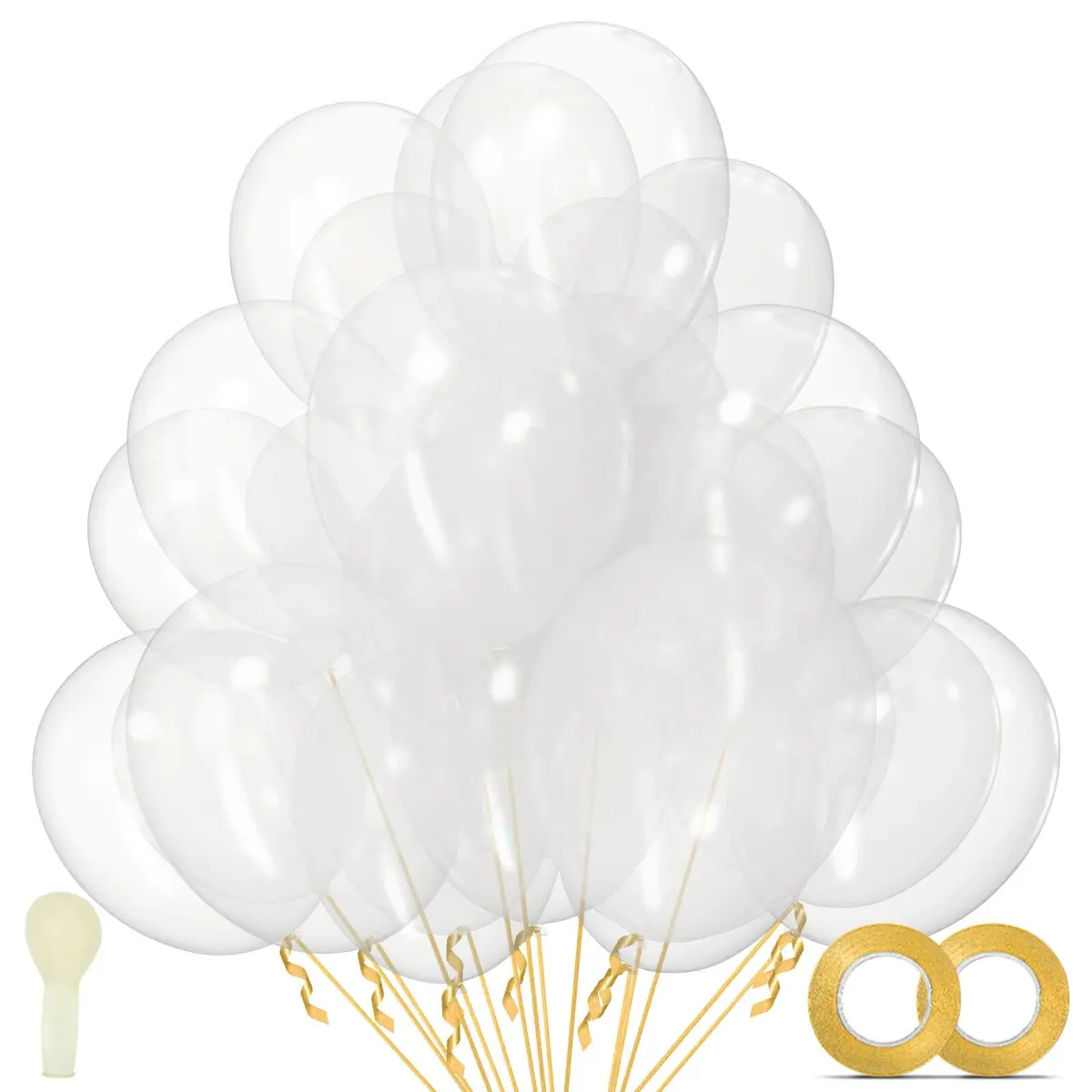 KUULBELA Clear Latex Balloons 12 inch (30.48 cm) | 110 Count Value Pack for Parties - main product image