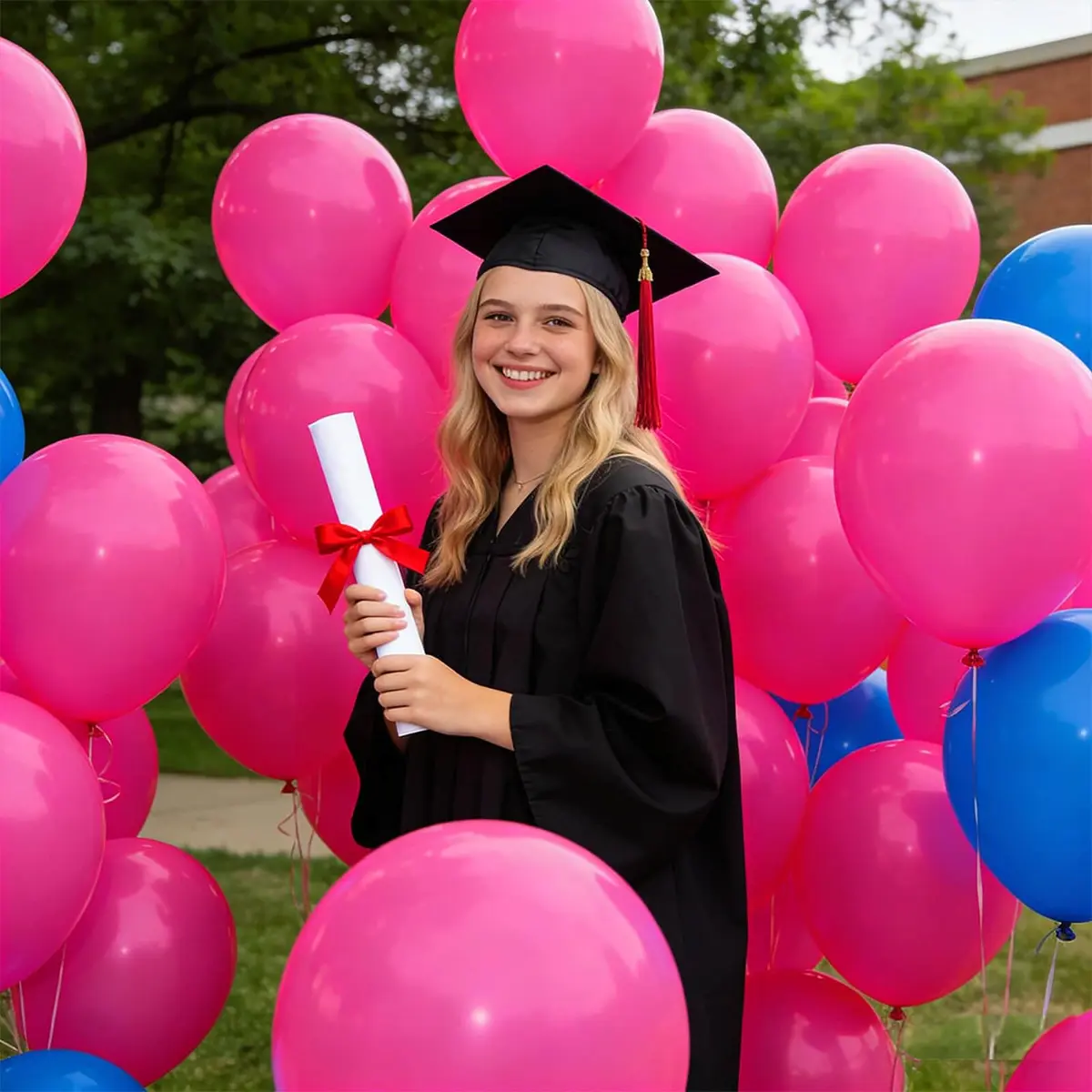 KUULBELA Hot Pink Latex Balloons 110pcs (12 inch) | Bright Party Decorations for Birthdays, Baby Showers, Weddings - view 5