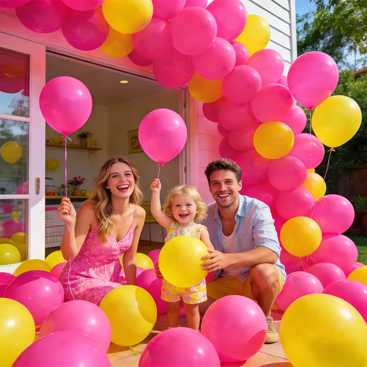 KUULBELA Hot Pink Latex Balloons 110pcs (12 inch) | Bright Party Decorations for Birthdays, Baby Showers, Weddings - view 7
