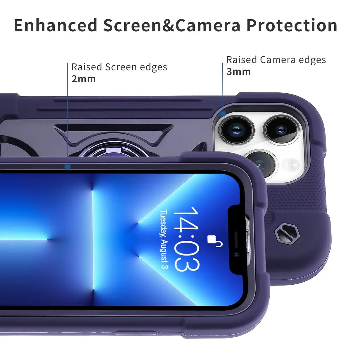 MARKILL Heavy Duty Shockproof Case with Ring Stand for iPhone 13 Pro Max 6.7 Inch | Military Grade Protection - view 3