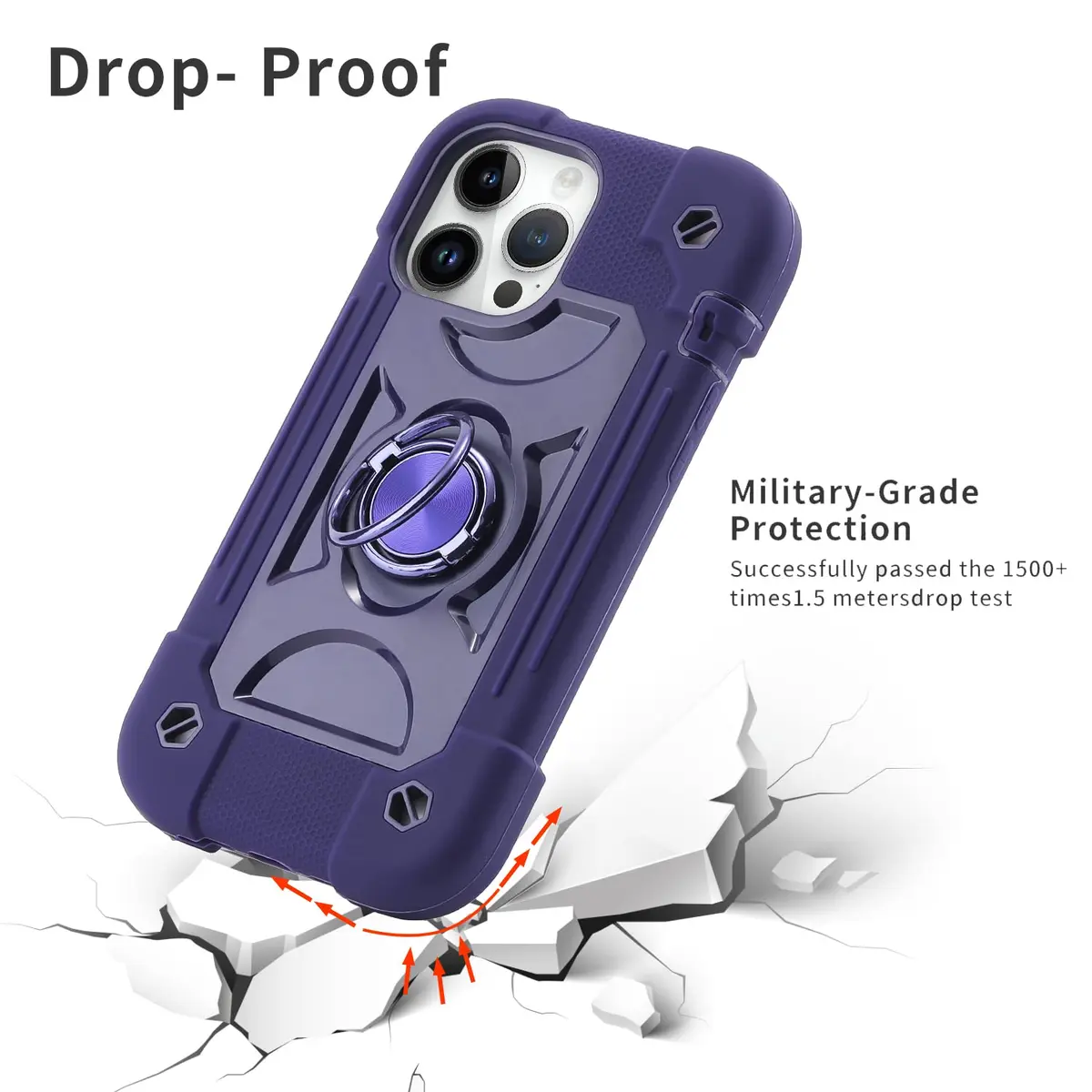 MARKILL Heavy Duty Shockproof Case with Ring Stand for iPhone 13 Pro Max 6.7 Inch | Military Grade Protection - view 4