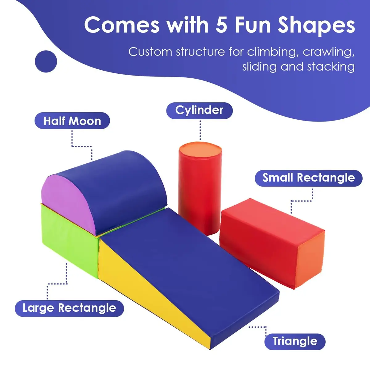 PayLessHere 5-Piece Climbing Toys for Toddlers 1-3 Years | Soft Foam Blocks for Active Play - view 5