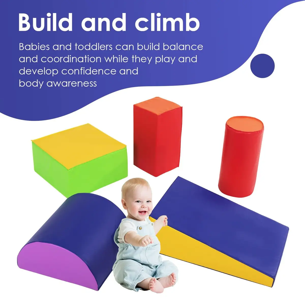 PayLessHere 5-Piece Climbing Toys for Toddlers 1-3 Years | Soft Foam Blocks for Active Play - view 2