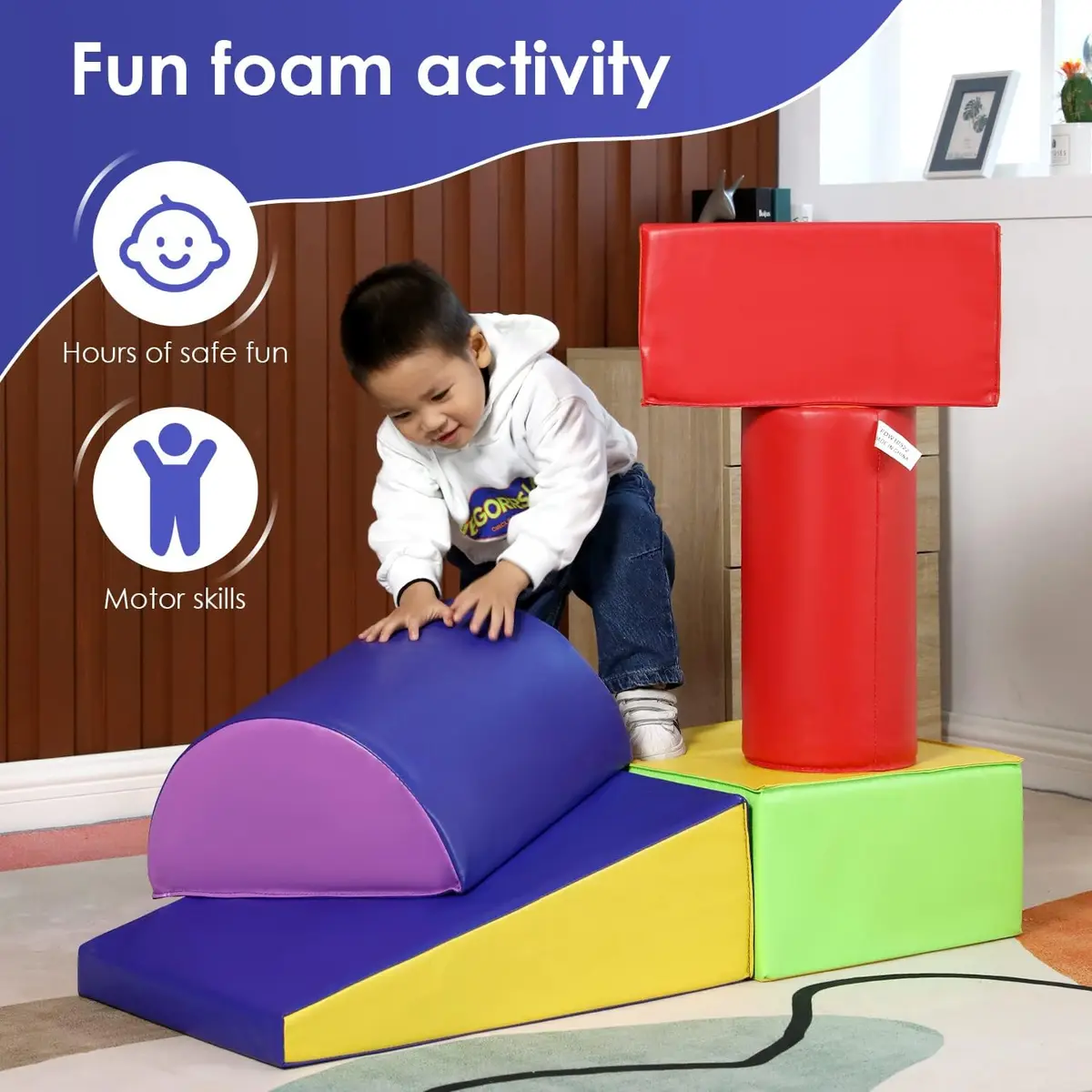 PayLessHere 5-Piece Climbing Toys for Toddlers 1-3 Years | Soft Foam Blocks for Active Play - view 3