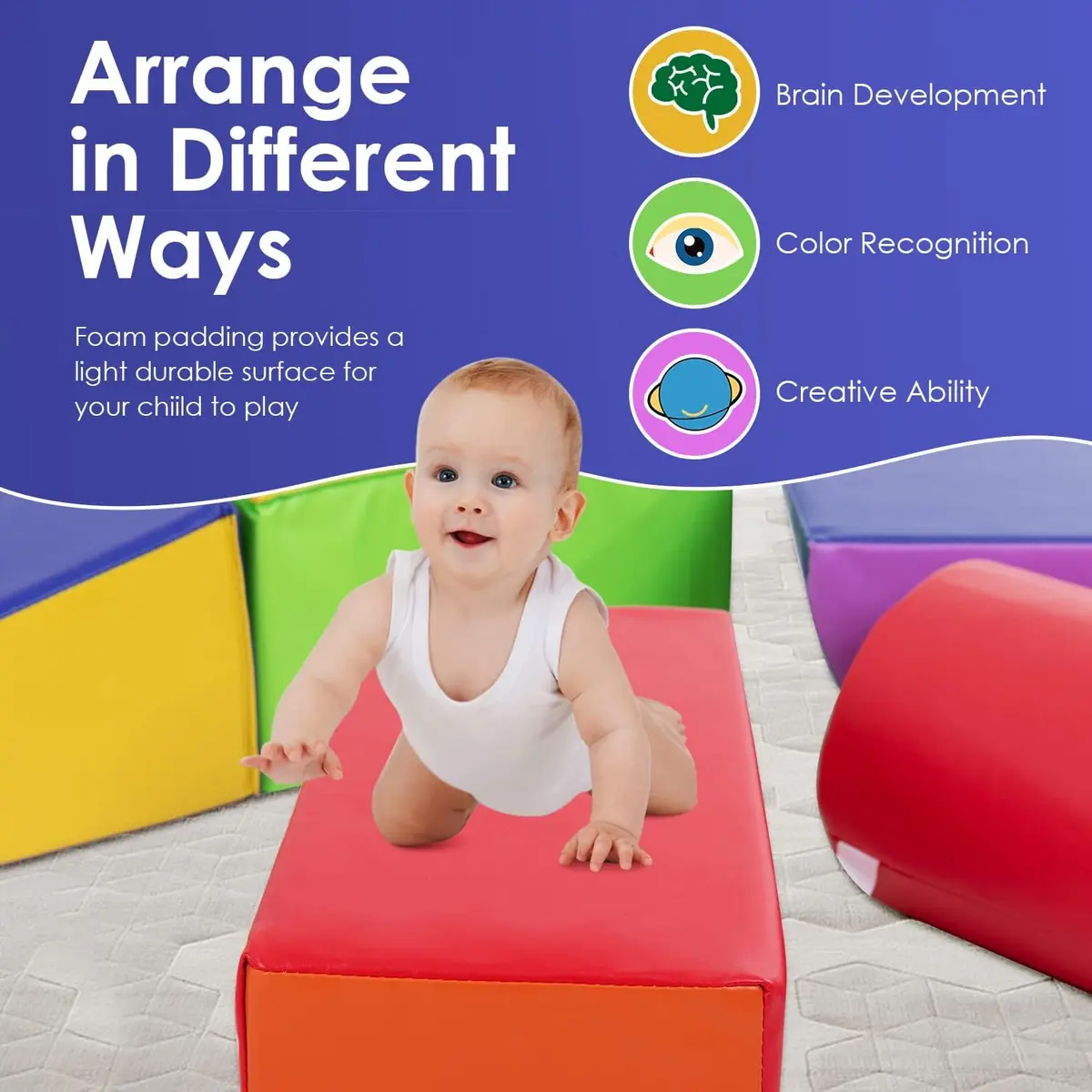 PayLessHere 5-Piece Climbing Toys for Toddlers 1-3 Years | Soft Foam Blocks for Active Play - view 4
