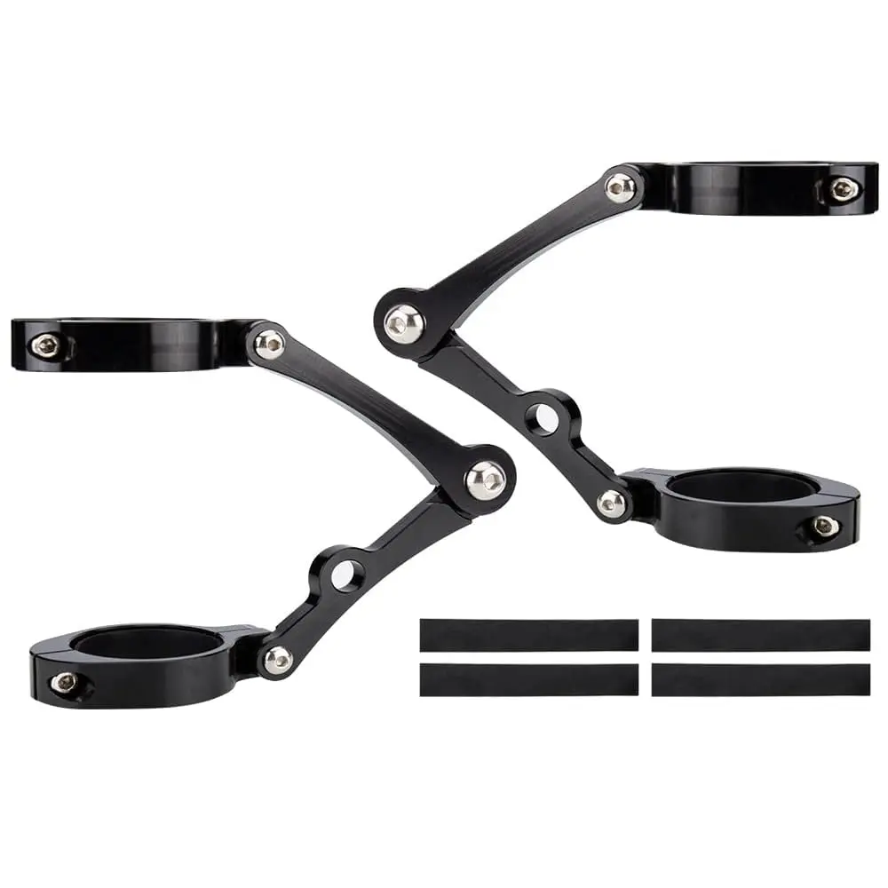 KICRY Black Motorcycle Mount Bracket 39-41mm | CNC Aluminum Headlamp Support - main product image