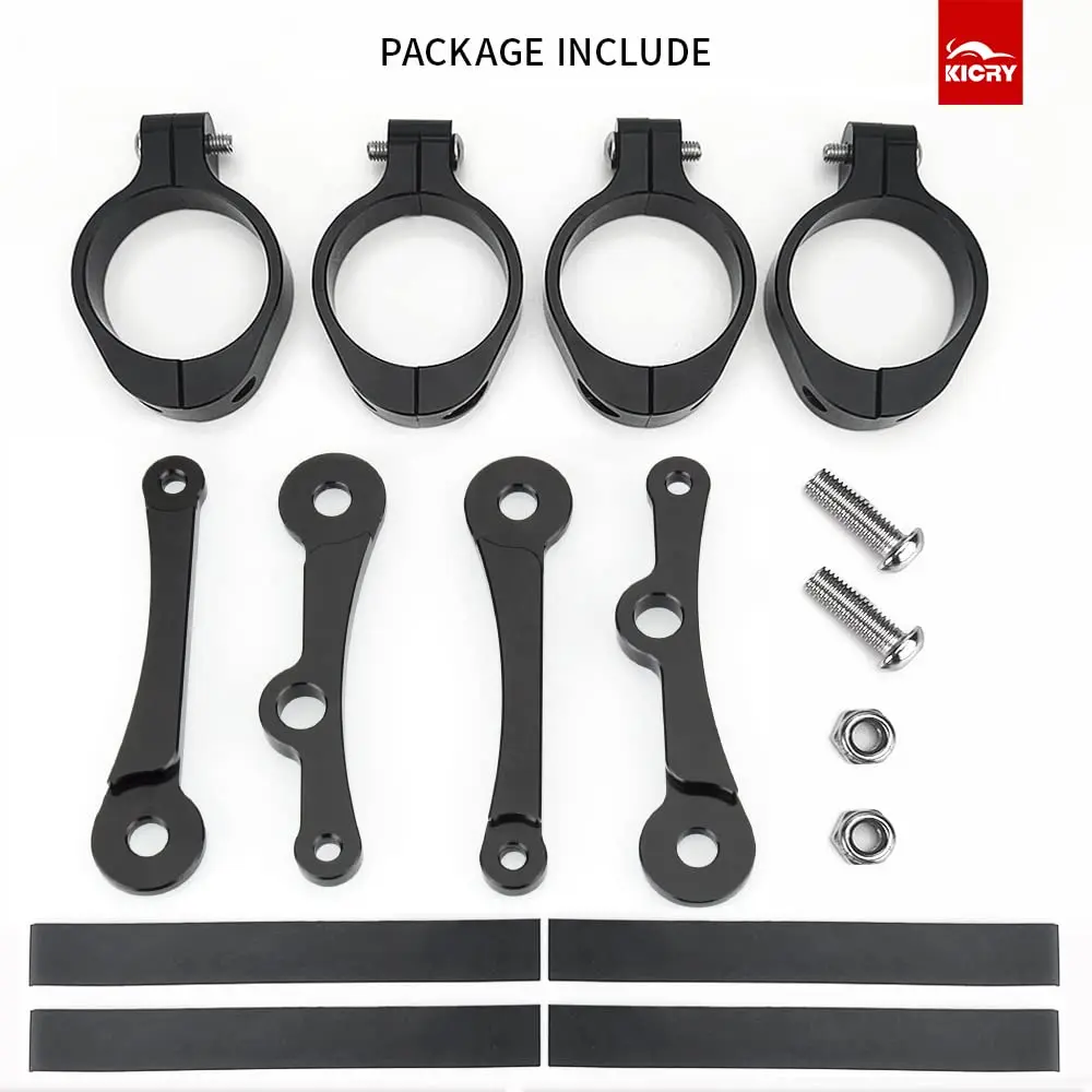 KICRY Black Motorcycle Mount Bracket 39-41mm | CNC Aluminum Headlamp Support - view 6