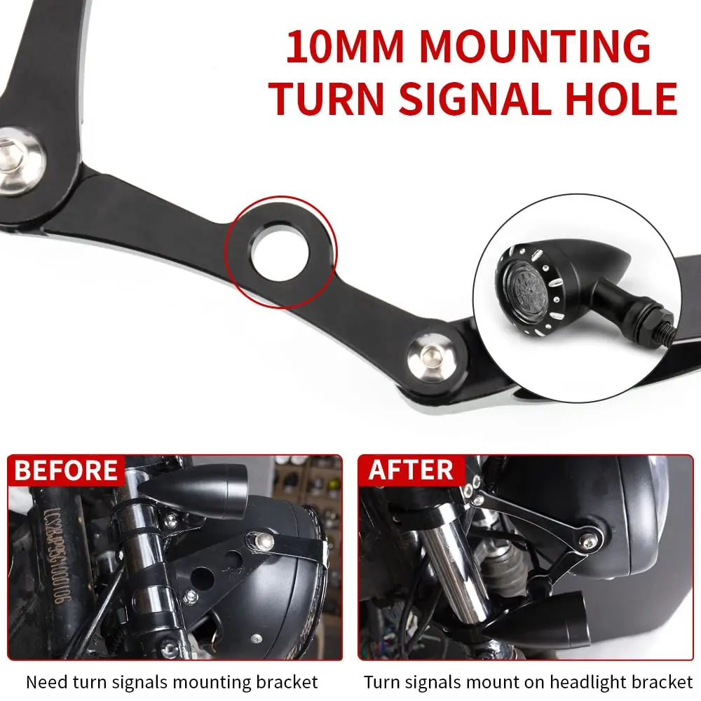 KICRY Black Motorcycle Mount Bracket 39-41mm | CNC Aluminum Headlamp Support - view 4