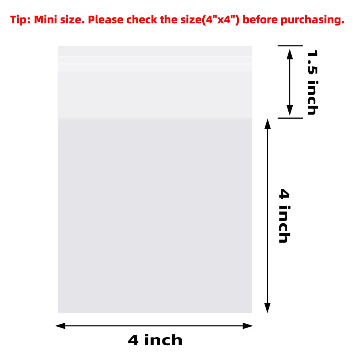 Morepack Clear Cellophane Treat Bags 4x4 Inches (200-Pack) | Professional Packaging for Cookies & Favors - view 2