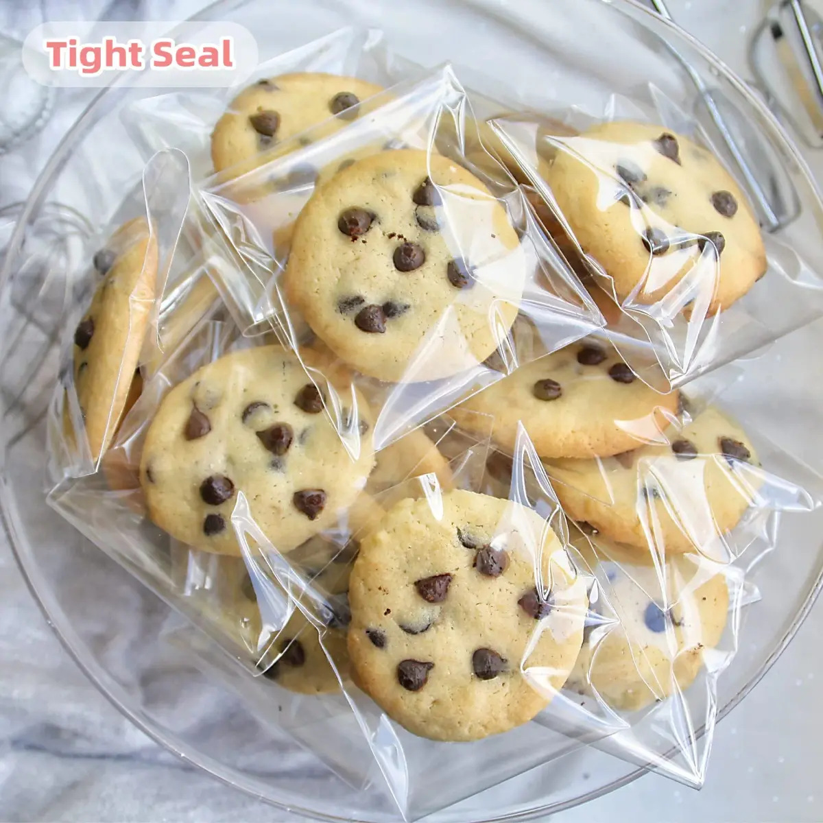 Morepack Clear Cellophane Treat Bags 4x4 Inches (200-Pack) | Professional Packaging for Cookies & Favors - view 4